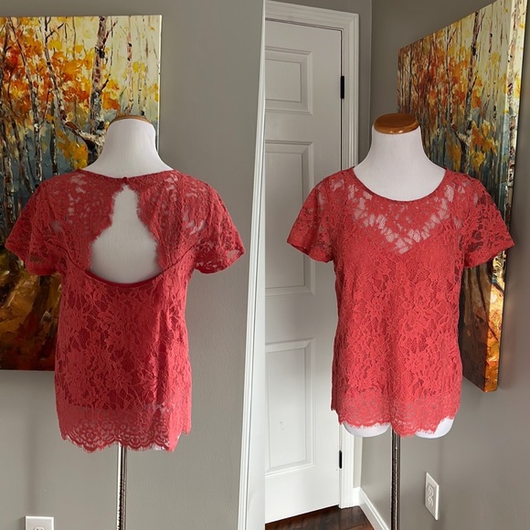 Abercrombie & Fitch Tops - A&F Coral Lace Two-Piece Top
